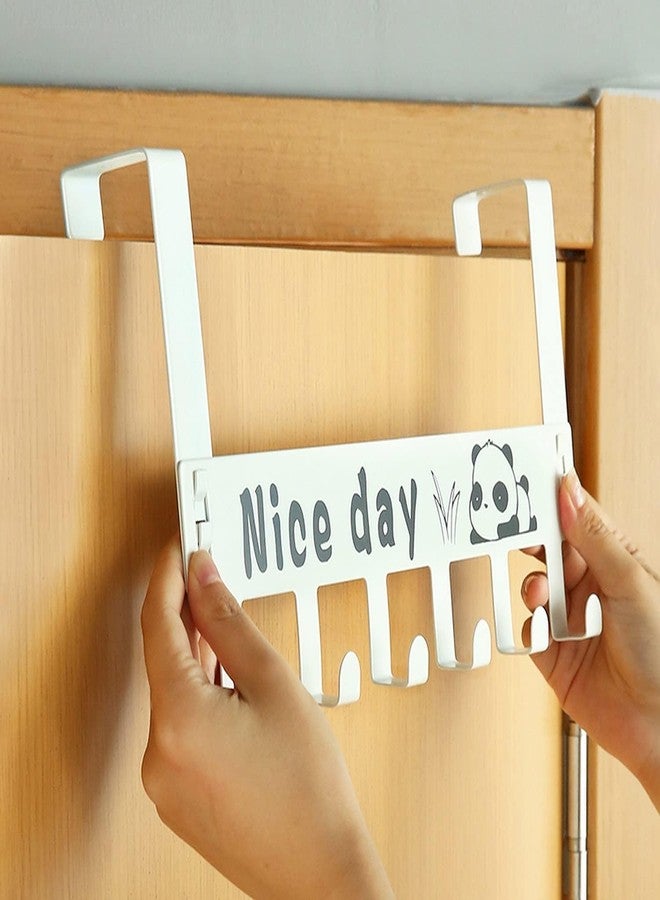 TORO Heavy Duty Carbon Metal Over Door Hanger for Cloths, Drill Free Door Hanging Hooks Suitable for Bathroom, Bedroom, Kitchen (White) - Image 1